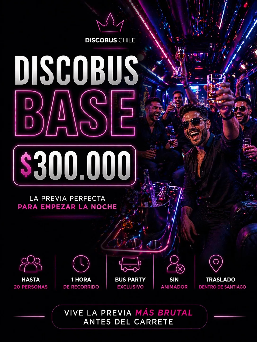 Despedida de soltero en DiscoBus Chile