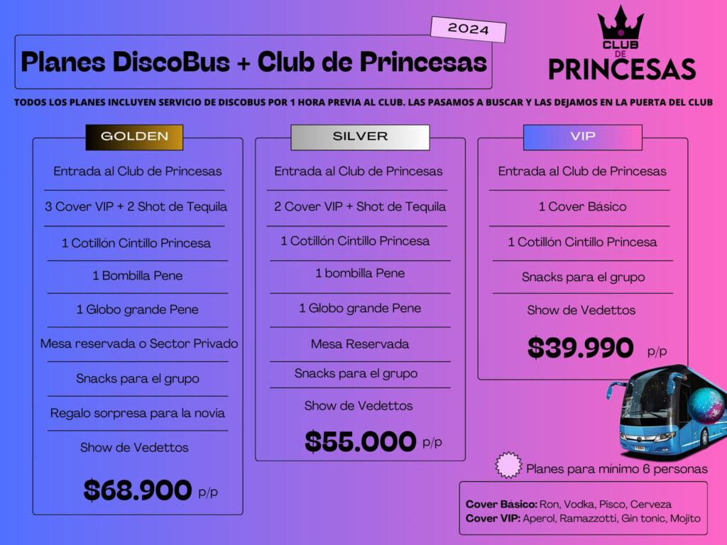 planes discobus + club de princesas