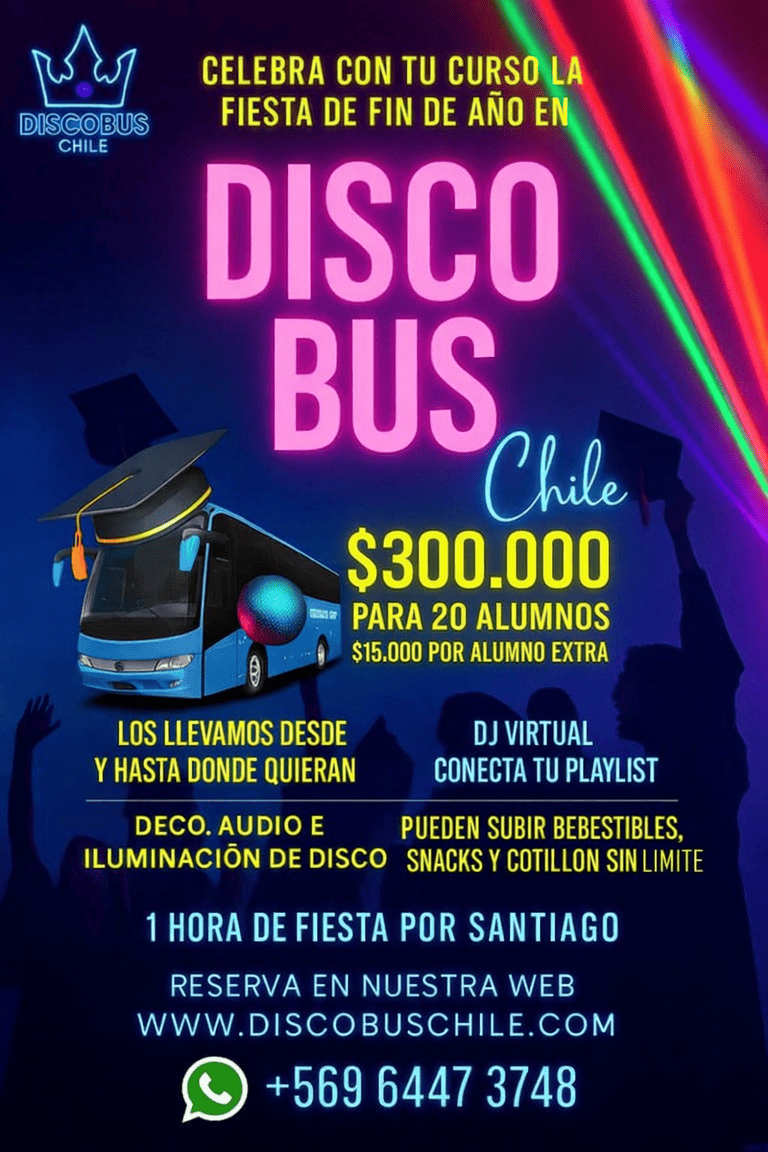 fiestas de graduacion en discobus, discobus santiago, fiestas de gala discobus
