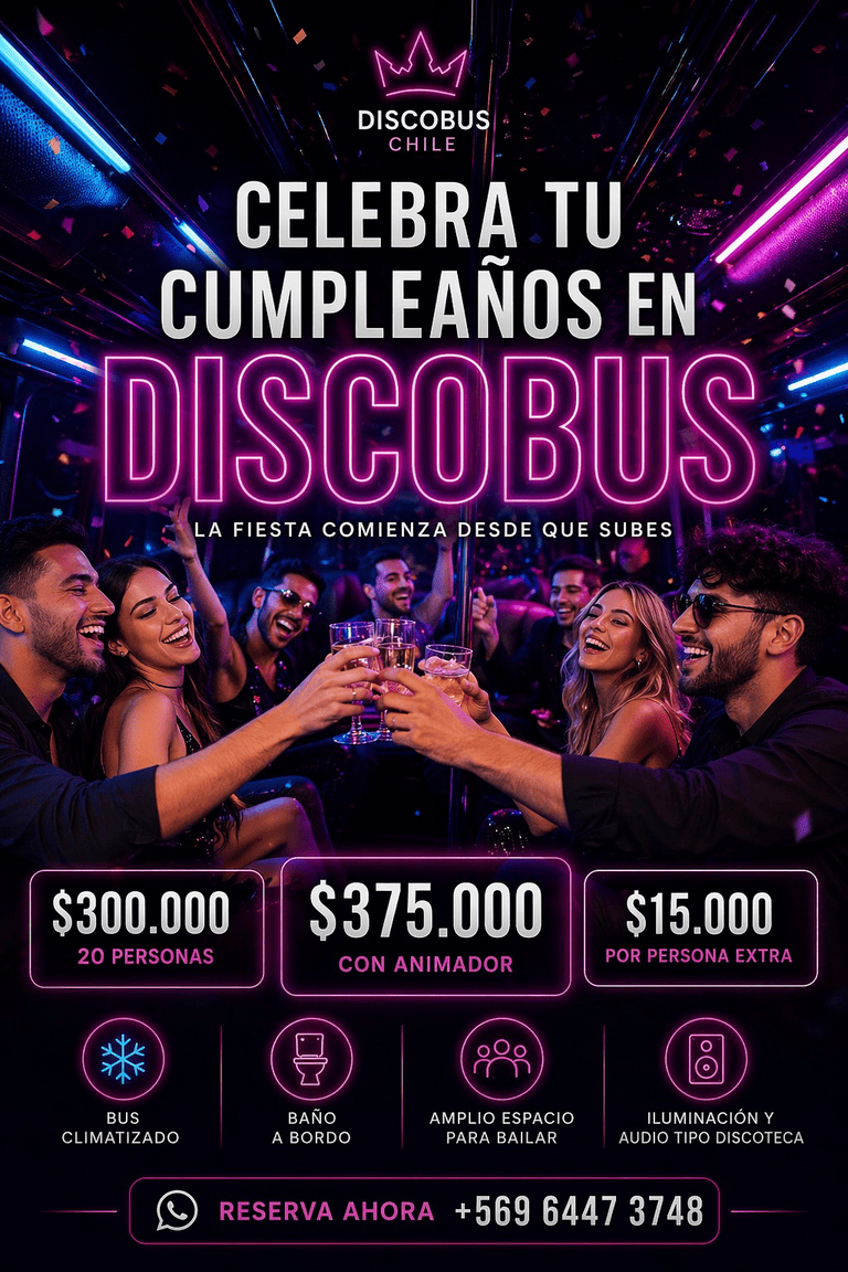 cumpleaños en discobus santiago